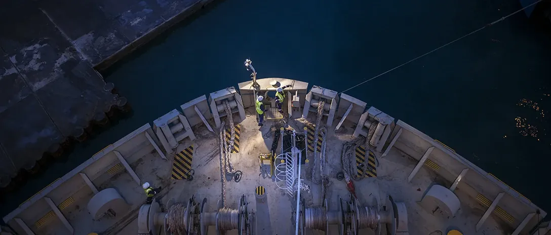 Ship in dry dock